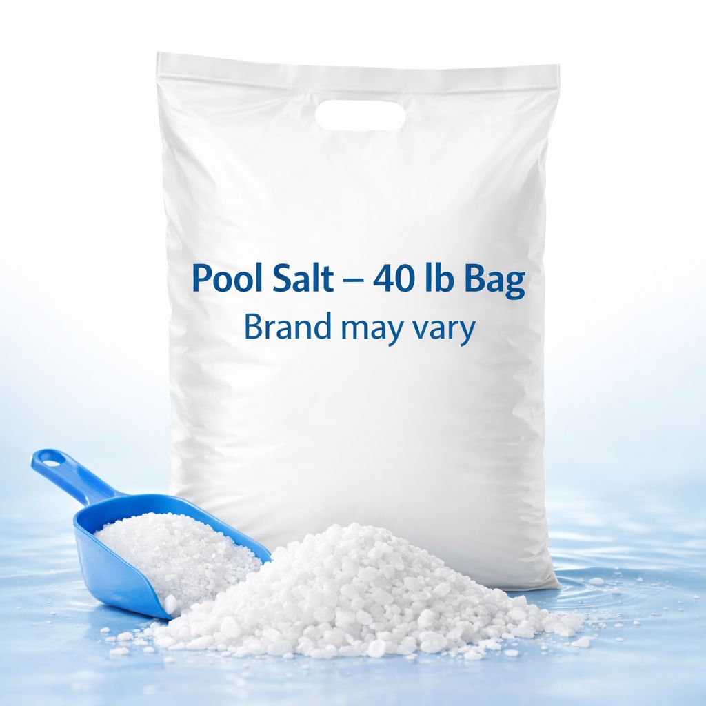 High-purity pool salt for saltwater chlorination systems, 40 lb. bag.