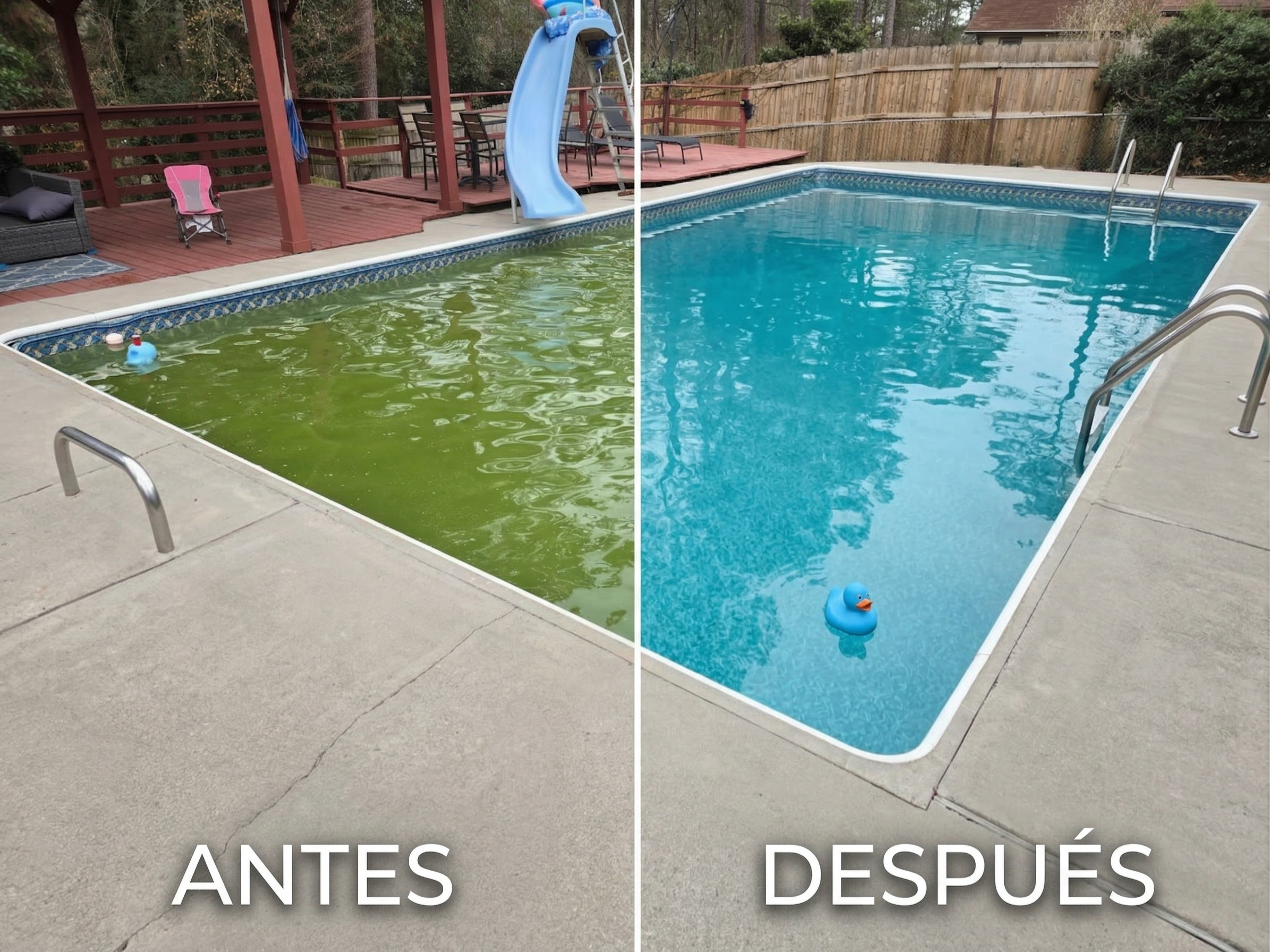 Professional "Green to Clean" pool recovery and algae removal service for residential pools in Duluth, GA.