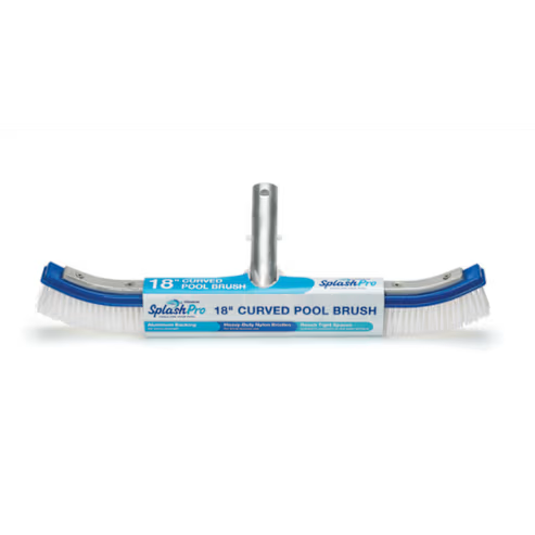 SplashPro 18" Curved Pool Wall Brush with Heavy-Duty Aluminum Back