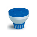 Adjustable floating chlorinator for swimming pool maintenance